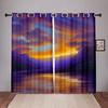 2PiecesNature Landscape Sunset Sea Blackout Window Curtains for Bedroom Living Room Bathroom Kicthen Door Hall High Shading New