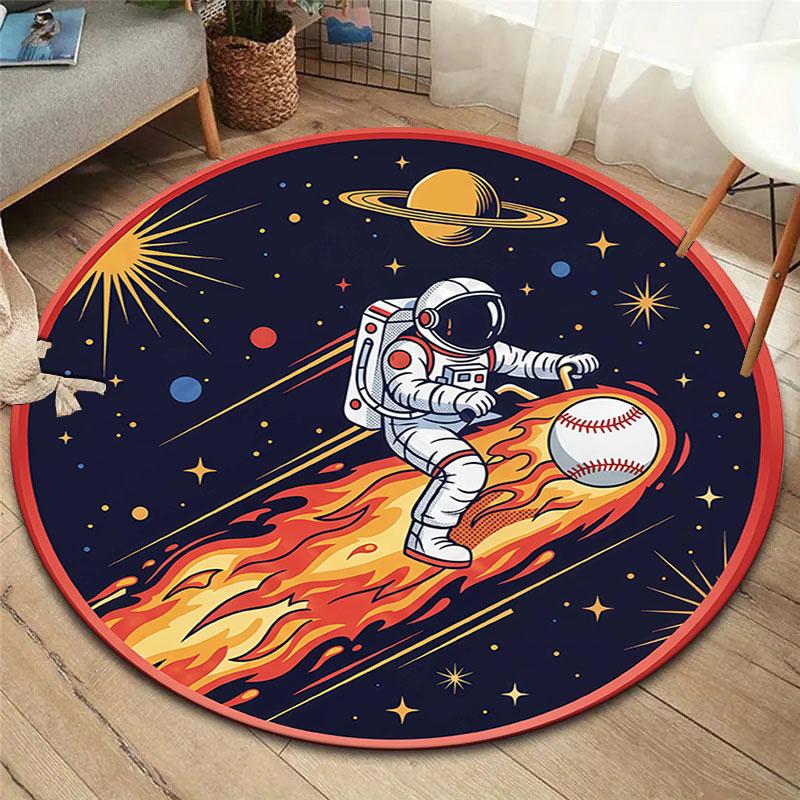 Ridingballsports Round Area Rug,Carpet Rug for Living Room Bedroom Sofa Playroom Decor,Non-slip Floor Mat