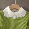 New Fake Collar Shirt Women White Lapel Ruffles Stand False Collar Woman Girls Detachable Collar Lace Removable Half Shirt