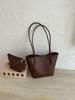 Trendy Woven Handbag: Large Capacity Textured Tote