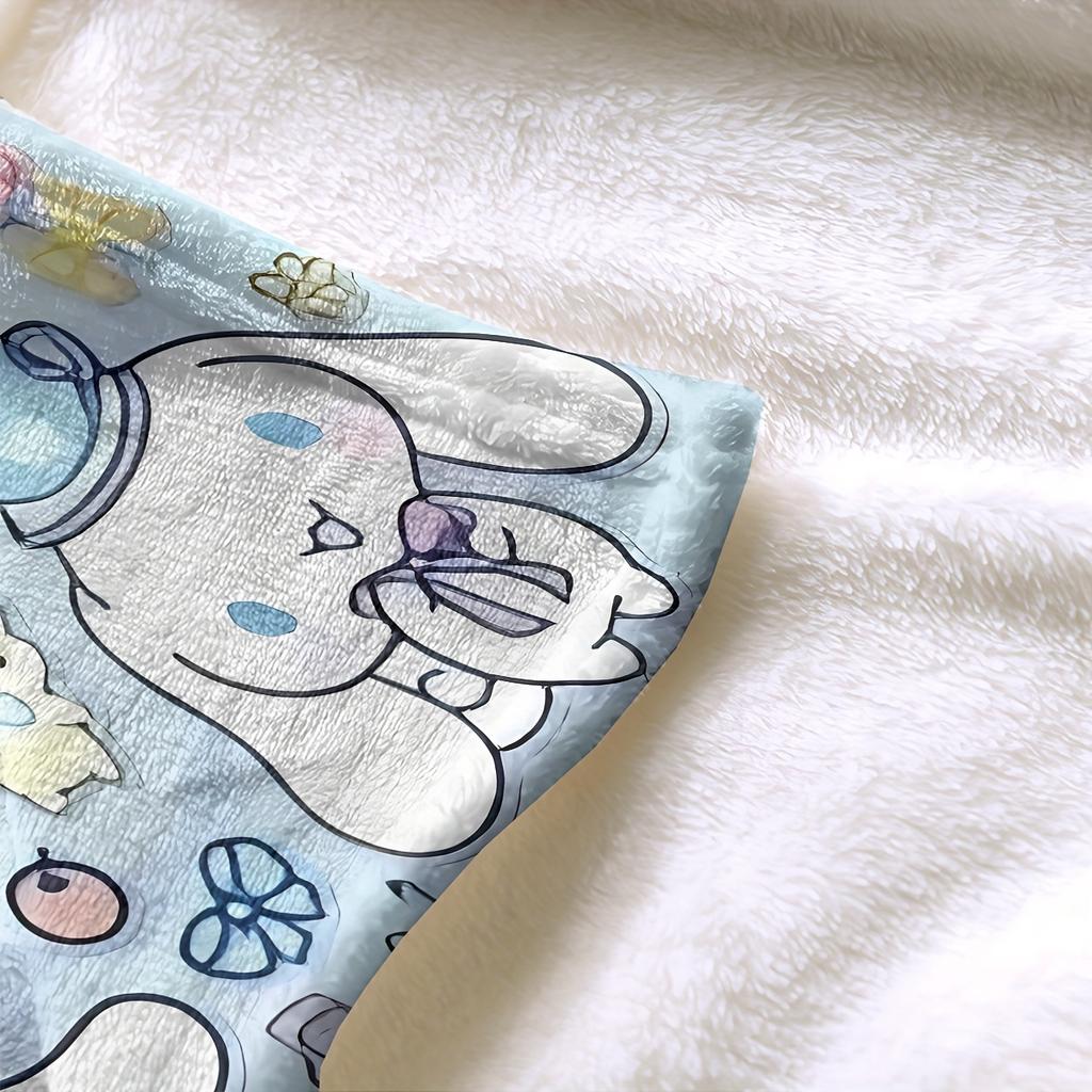 JIT Cinnamoroll Flanelldecke 2D Einzelmotiv Niedlich Heimdekoration Weiches Accessoire Gemütlich Funktional Cartoon-Thema Attraktiv Langlebig