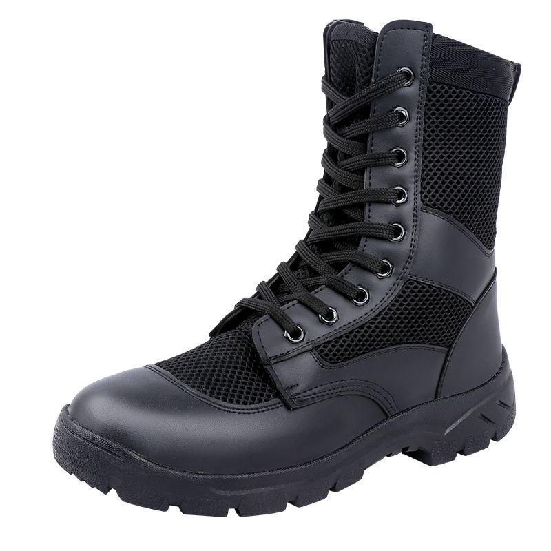 Men's Genuine Leather Mesh Breathable High-Top Hiking & Work Boots