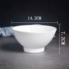 ZISIZ Pure White Hotel Ceramic Rice Bowls