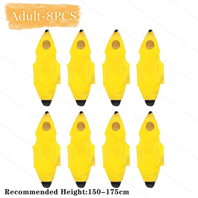 Child/Adult Unisex Funny Banana Costume Yellow Costume Light Halloween Fruit Fancy Party Holiday Dance Dress Costume Decorations