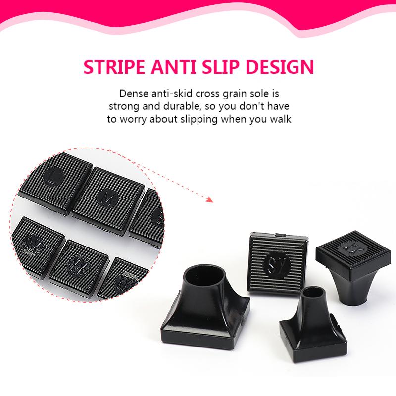 NEW 2Pcs Woman High Heels Shoe Covers Square TPU/PVC Material Soft Damping Heel Protector Silencer Non-slip Heel Protector