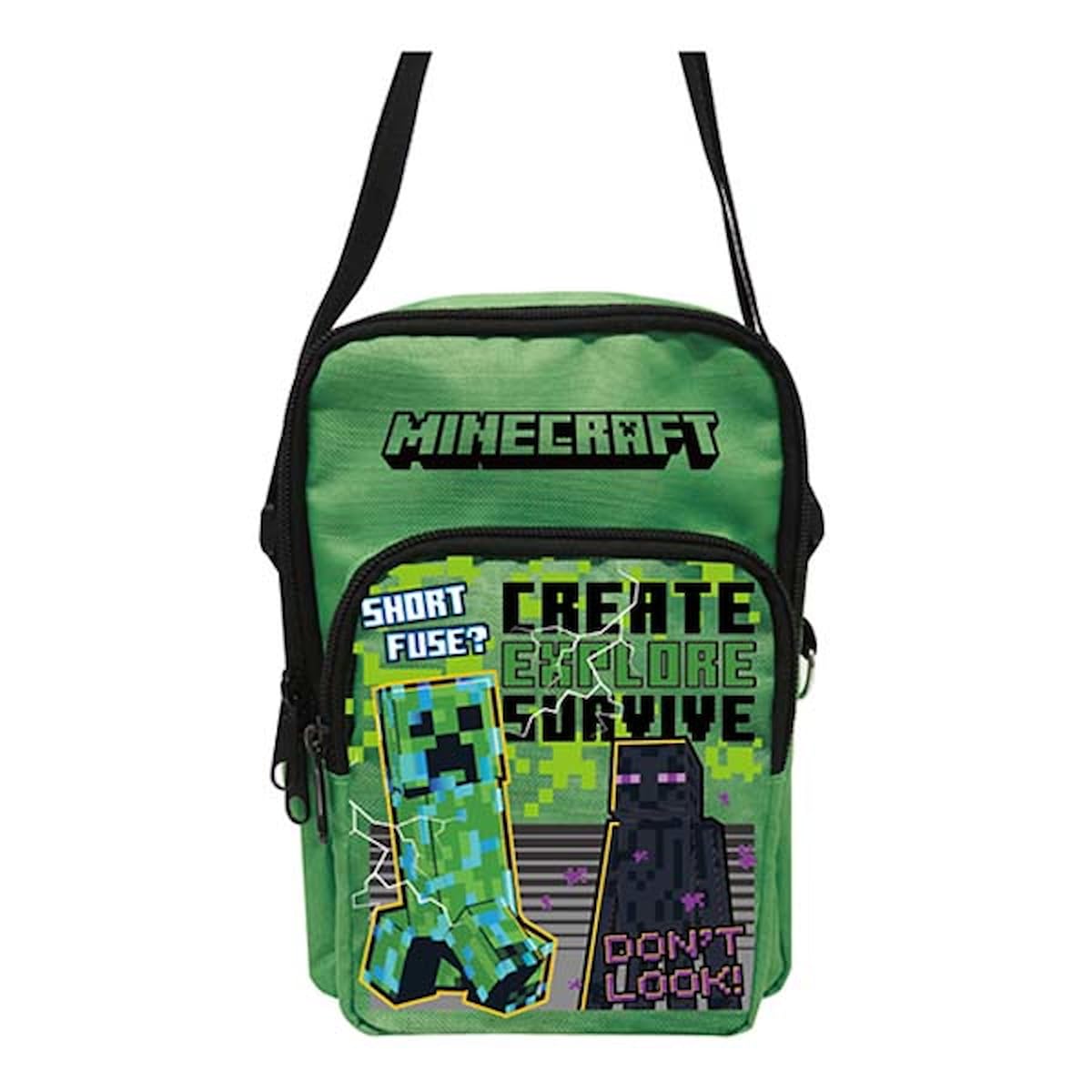 K Company Minecraft Pocketed Shoulder Bag Creeper Enderman & MCT-PSB-CE H220×W160×D80mm