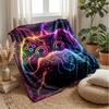 Neon Game Controller Lightning Theme blanket Lightweight Warm Flannel Blanket Decorative Throw Blanket for Home Decoration