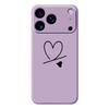For iPhone 17 Pro Case Black Love Pattern Printing Straight Edge TPU Phone Back Cover