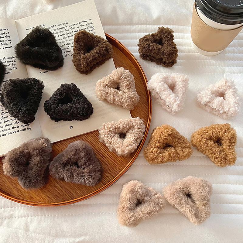 2 st söta kattöra plysch hårspännen små fluffiga hårklor vackra kvinnor hårnålar mode huvudbonader för flickor håraccessoarer