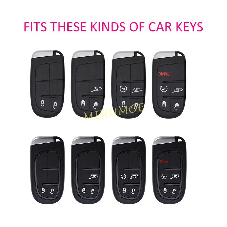 For Jeep Grand Cherokee Renegade Compass Dodge Charger Challenger Dart Chrysler Fiat 500X Black Transparent Key Fob Case Cover