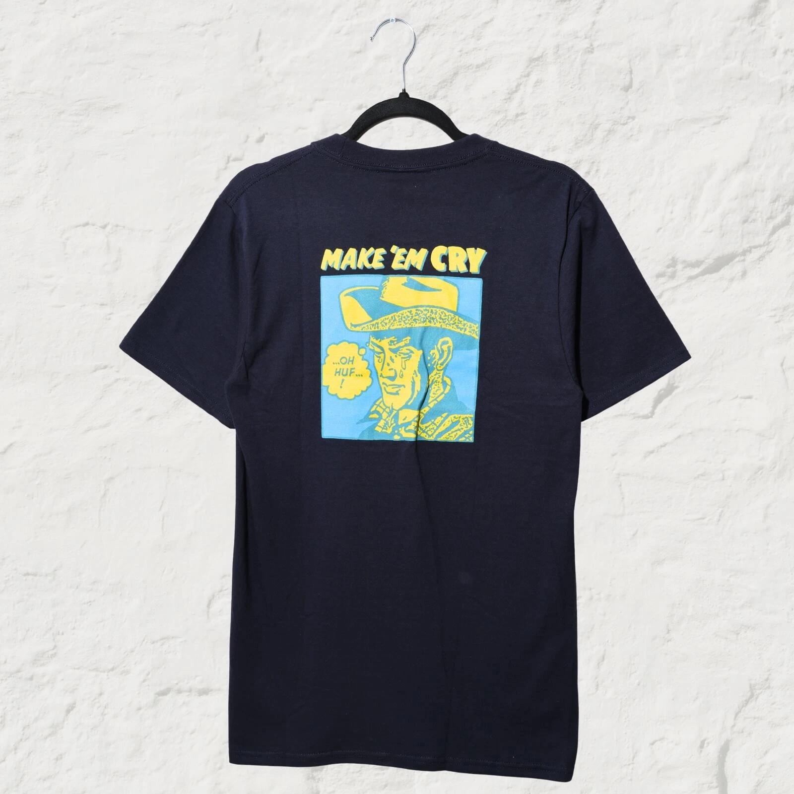 HUF Make Em Cry Dude Graphic Tee French Navy Skate T-Shirt S 2XL
