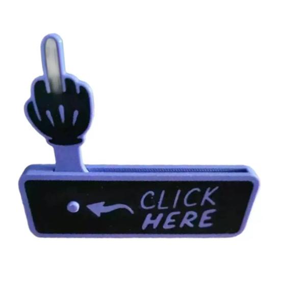 Middle Finger Prank Button Hilarious 3D Printed Surprise Pop-Up Finger Funny Click Here Prank Gift for Adults White Elephant Gag Gift Idea