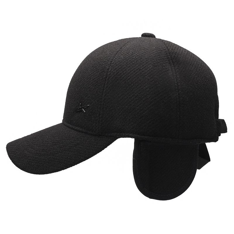 New Middle-Aged And Elderly Men'S Cap, Winter Woolen Thickened Thermal Cotton Hat, Outdoor Windproof Ear Protection, Baseball Cap