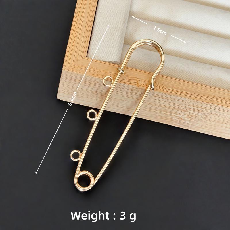 Colorfast Electroplated Safety Pin Brooch with Loop Holder for Sweaters and Pants