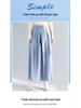 Summer 2024 Women's Black High-Waisted Wide-Leg Pleated Pants: Versatile, Slimming, Loose Fit, Plus Size, Casual Nine-Point Length.