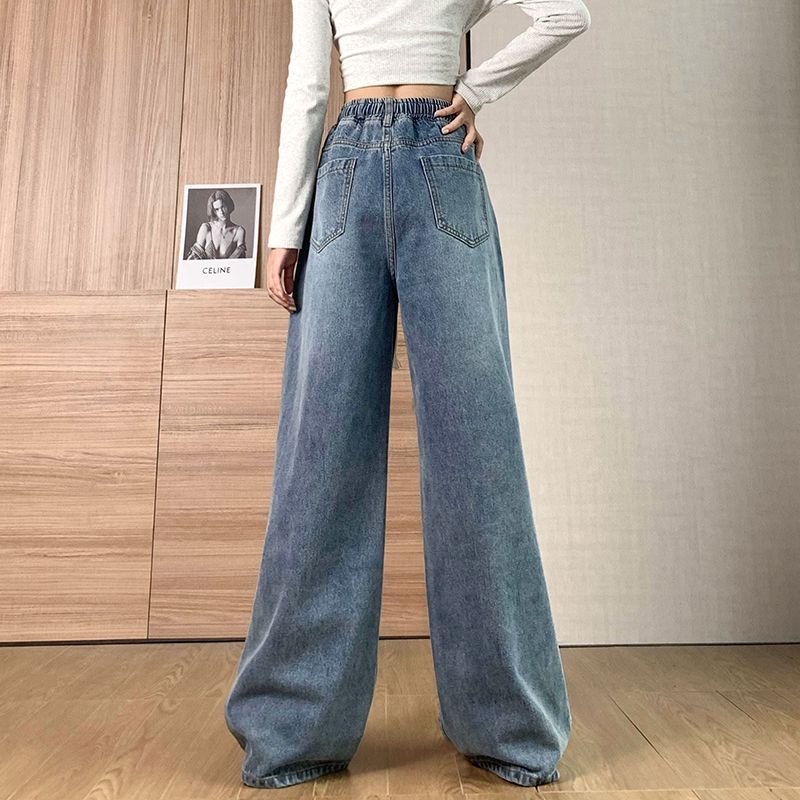 Plus Size M-6XL Vintage Cargo Jeans Women's Spring Autumn Y2k Streetwear Loose High Waisted Jeans Straight Wide Leg Cargo Jeans