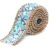 0.5M Crystal Rhinestones Ribbon, DIY Artificial Mesh Wrap Roll Chain Trim Banding Applique for Wedding Party Floral Arrangements(#02)