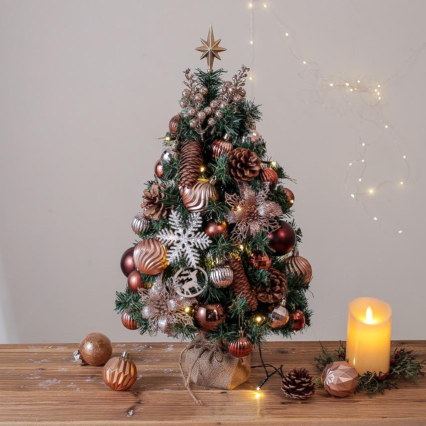 New JC Brand PVC Illuminated Christmas Tree 45cm 60cm Tabletop Display Decorations Holiday Supplies Home Stores Showcases 45cm