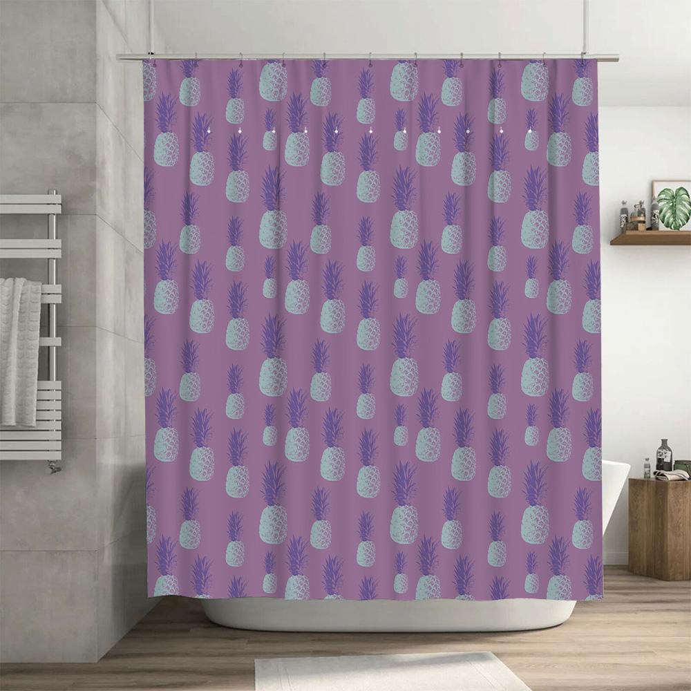 Geometric Shower Curtain Gold White Chevron Pattern Waterproof Fabric for Bathrooms Decoration