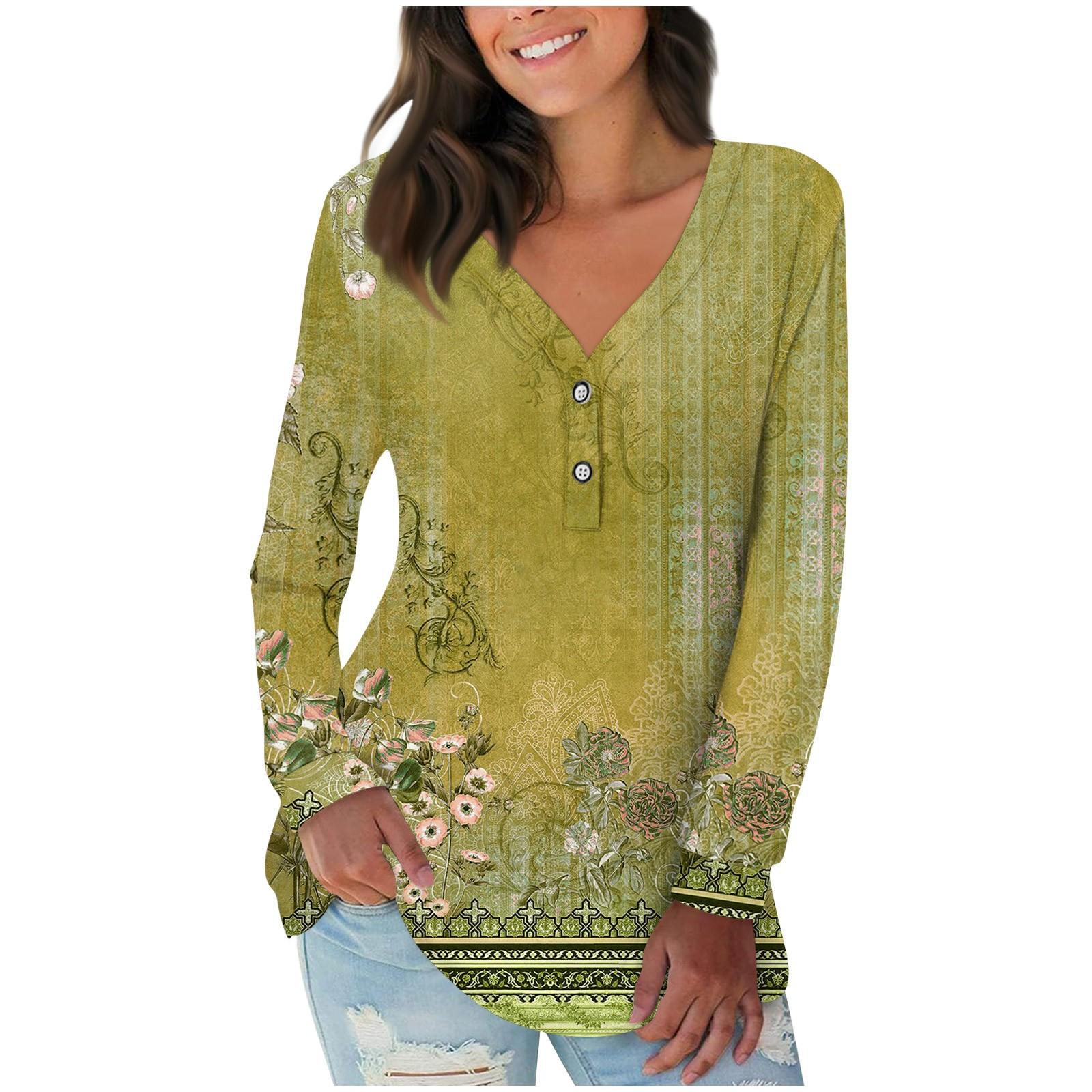 Женская рубашка блузка повседневные свободные рубашки топы с длинным рукавом и принтом V-образный вырез топы с принтом футболки футболки L 1858₽