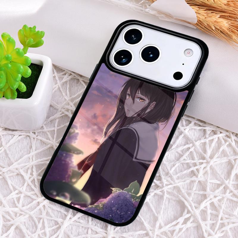 Sad Japanese Anime Shockproof Phone Case for iPhone 17 Air 16e 15 11 12 14 13 Pro Max Cover Coque