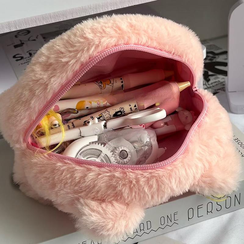 Cartoon Capybara Pencil Bag Large Capacity Pencil Storage Bags Kawaii Pen Pouch Students Stationery Organizer Makeup Bag