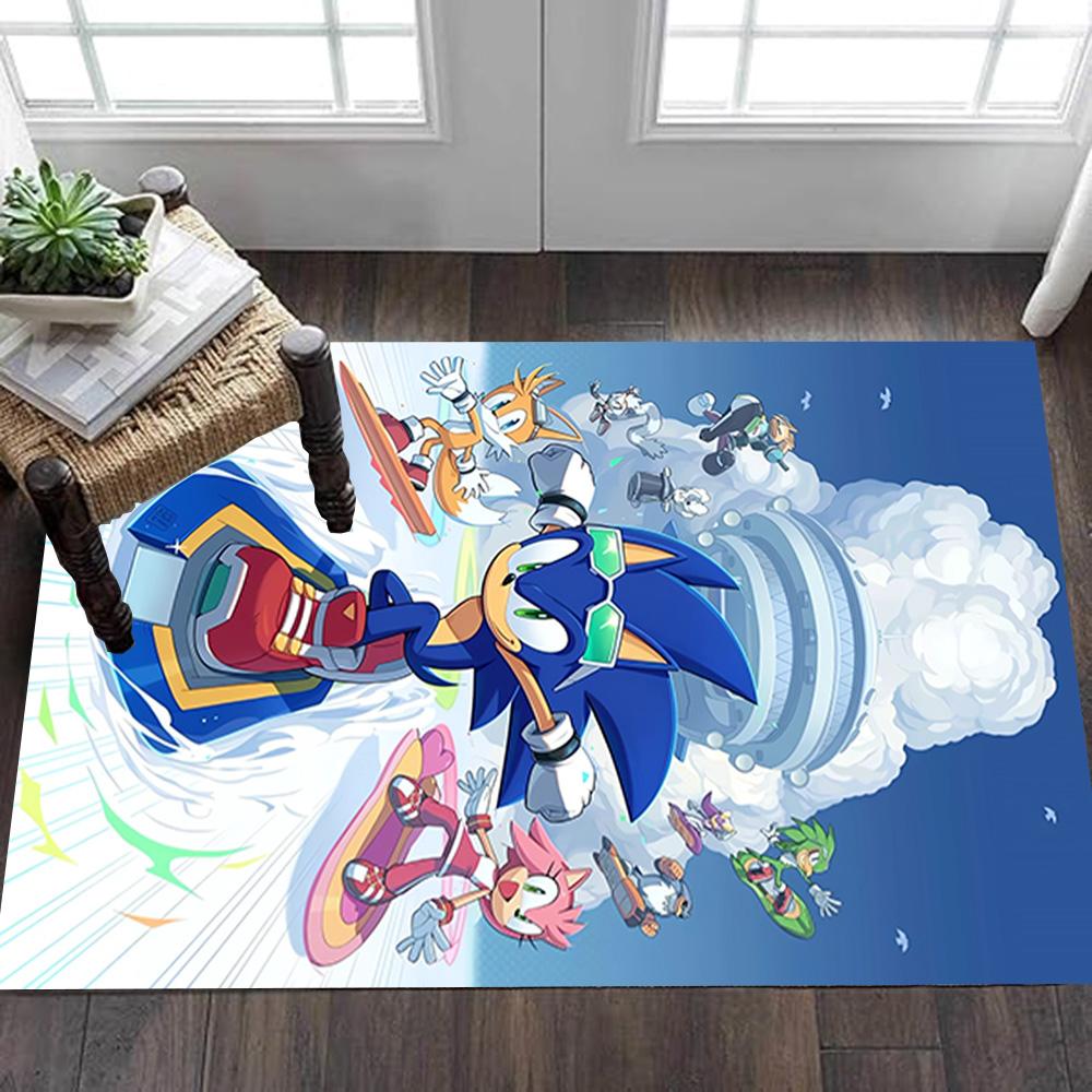 Sonic The Hedgehog Adventure Poster Decoration,Carpet,Living Room,Bedroom, Non-slip,Square rug