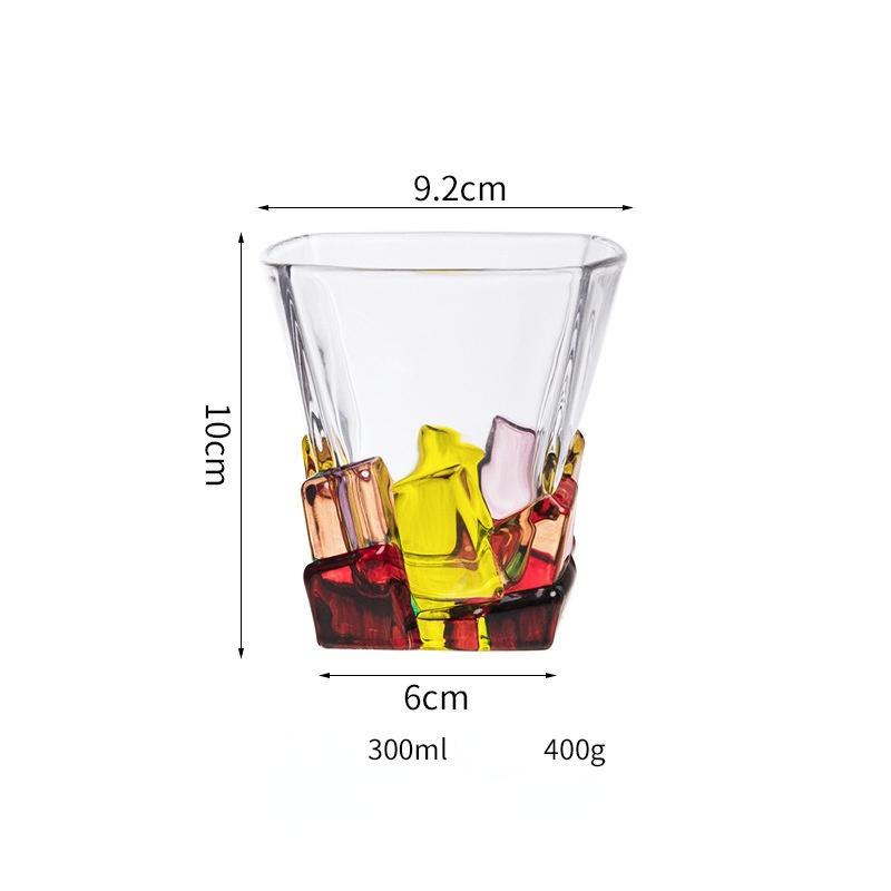 Italy Zecchin Design Colorful Crystal Old Fashioned Whiskey Glass Gothic Whisky Rock Glasses Wine Tumbler Dazzle Color Water Cup