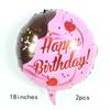 32Inch Donut Globos Foil Balloon Fruit Ice Cream Helium Balloon Birthday Party Decoration Kids Toy Sweet Digital Baby Shower