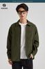HISDERN Long Sleeve Thick Corduroy Shirt Loose Size M Men's Jacket, Fit, Winter, Green,
