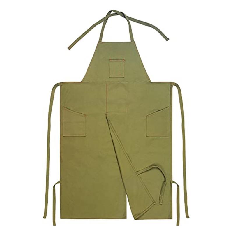 Adjustable Portable Full Coverage Overlapping Split Leg Apron Artist Apron Pottery Apron Split Leg Apron with Pockets 1