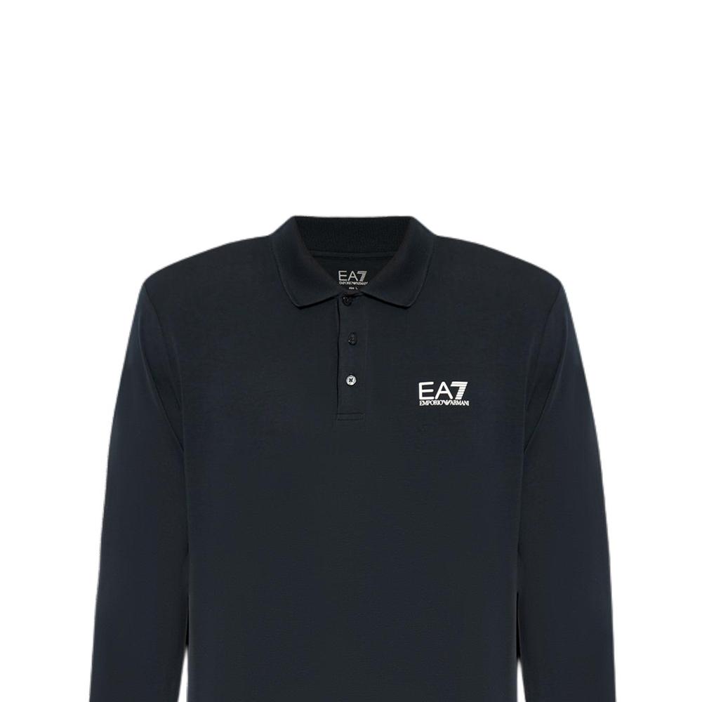 Emporio Armani Ea7 Solid Logo Label Pullover Long Sleeve Polo Shirt Men Tops Blue 8NPF15-PJVQZ-1562