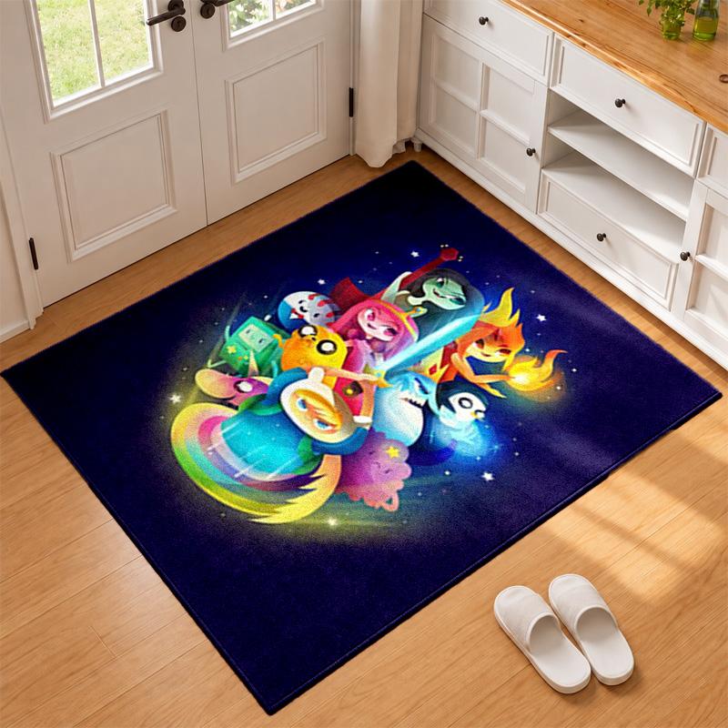 Adventure Time Carpet Door Mat for Living Room or Bedroom Protective Mat Under Chair Office Decoration Christmas Gift Birthday Present