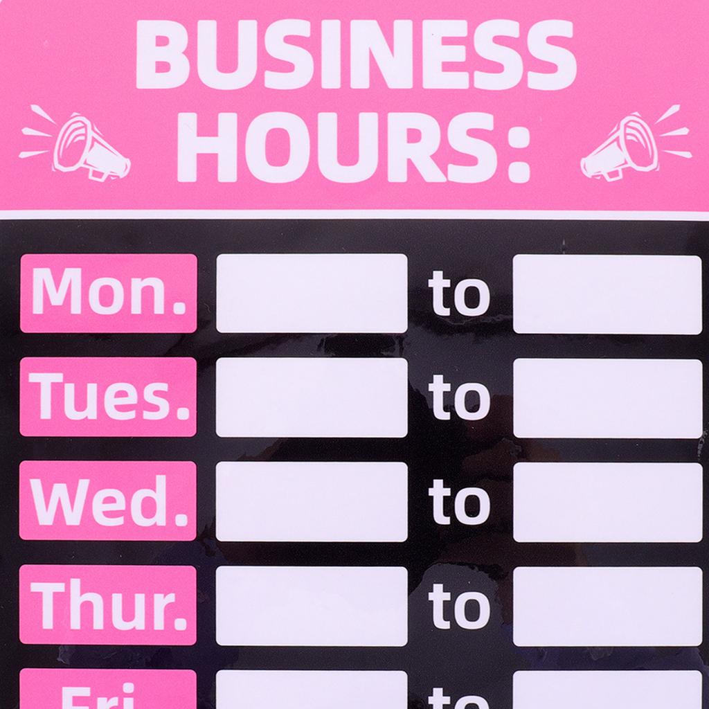 2Pcs Business Hours Stickers PVC Waterproof Self Adhesive Opening Closing Store Signs for Restaurants Shops Bars Coffee Cafes