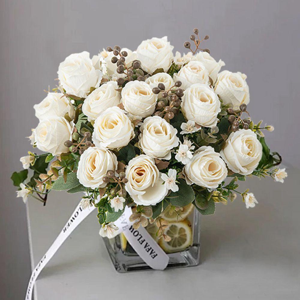 Silk Artificial Flower Rose Wedding Bridal Bouquet Home vase Festival Outdoor garden Arch diy Gift box festival party Decoration