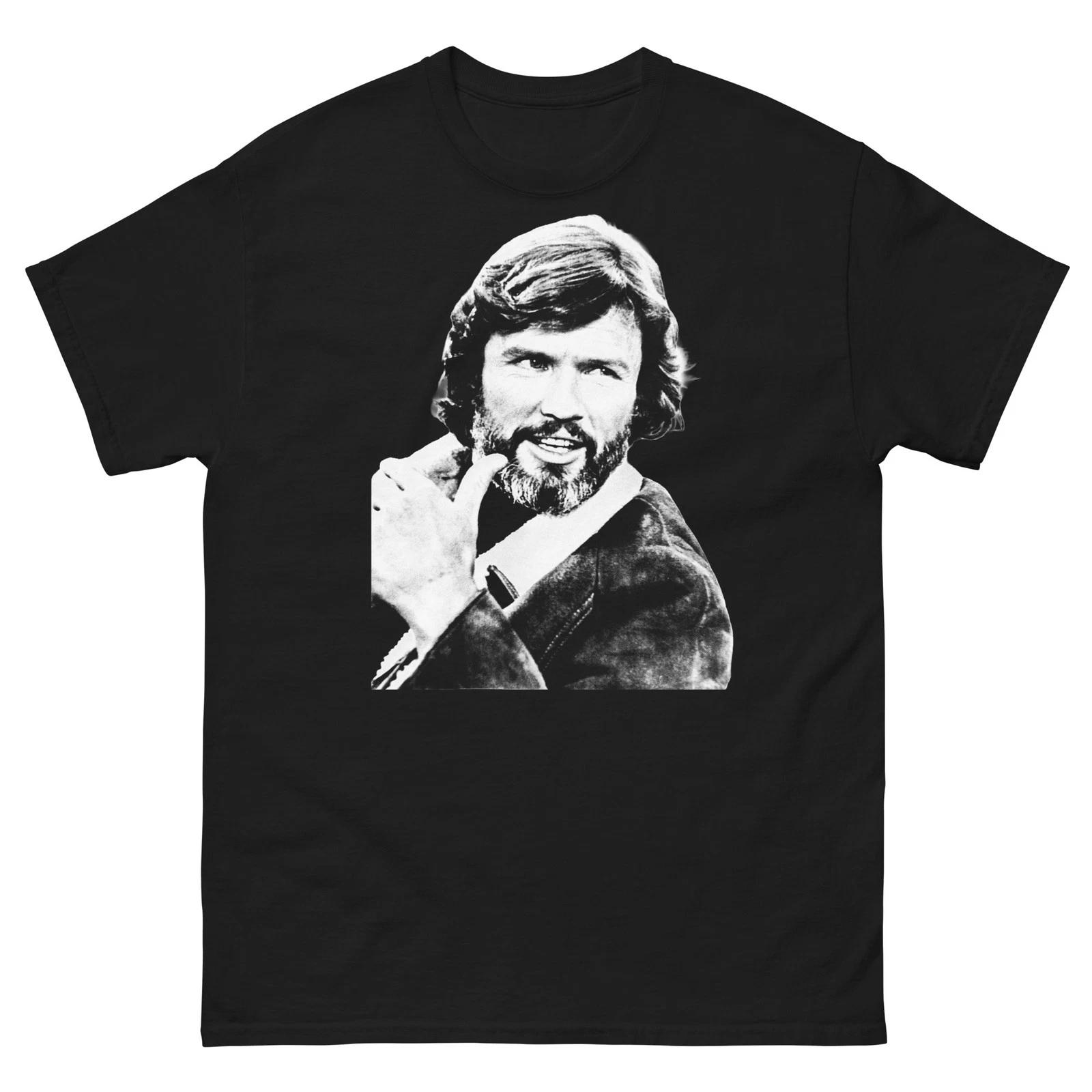 

Kris Kristofferson Black Graphic 100% Cotton T-shirt Mens Tees Top Unisex classic tee L