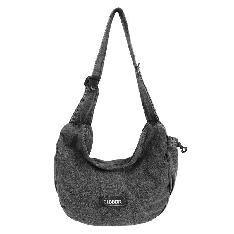 

Женская сумка через плечо, джинсовая сумка-тоут, большая вместимость, сумка через плечо чёрный