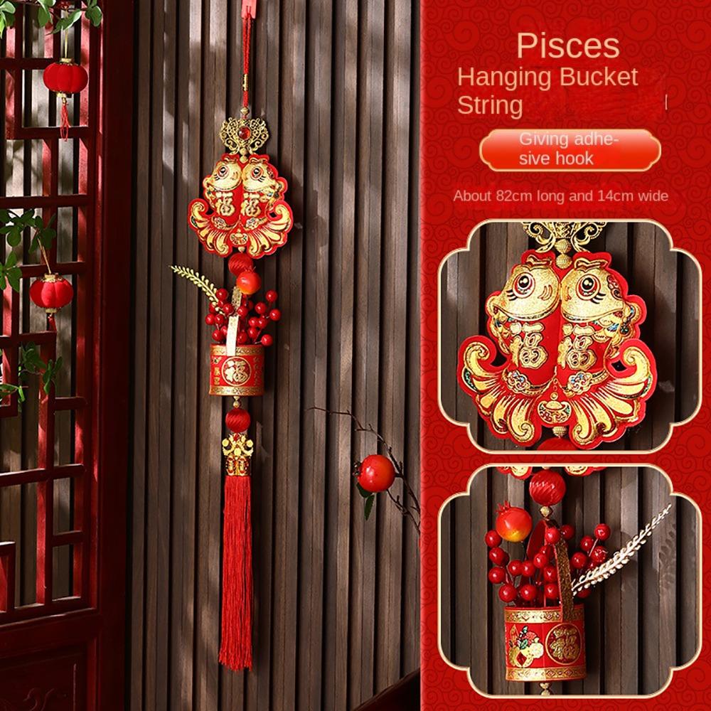 Glückliche Hängeglocke Dekor Rot Glückliche Hängequaste Neu Neues Jahr Anhänger Frühlingsfest