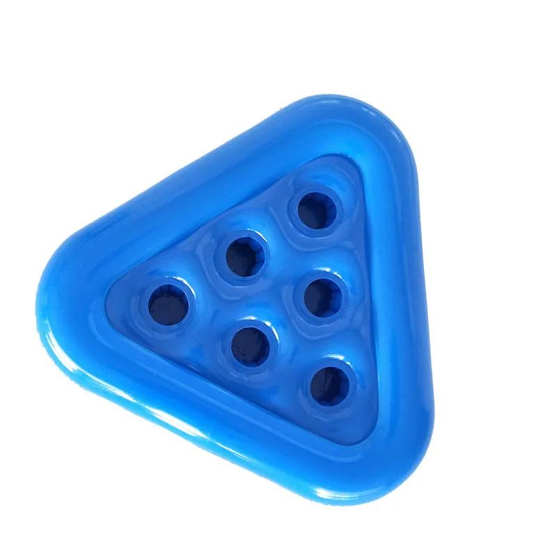 Beach Water Swimming Pool Inflatable Triangular Cup Holder, Six Hole Beer Tray, Beverage Cup Mat, Party Throwing Toy