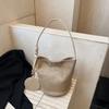 Korean niche ins suede suede surface retro bucket bag versatile shoulder messenger women tote bag