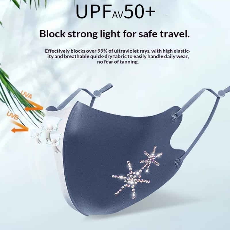 Summer Breathable Ice Silk Mask Anti-Uv Traceless Sunscreen Mask Face Veil Four Seasons Dustproof Riding Face Mask Sunshade