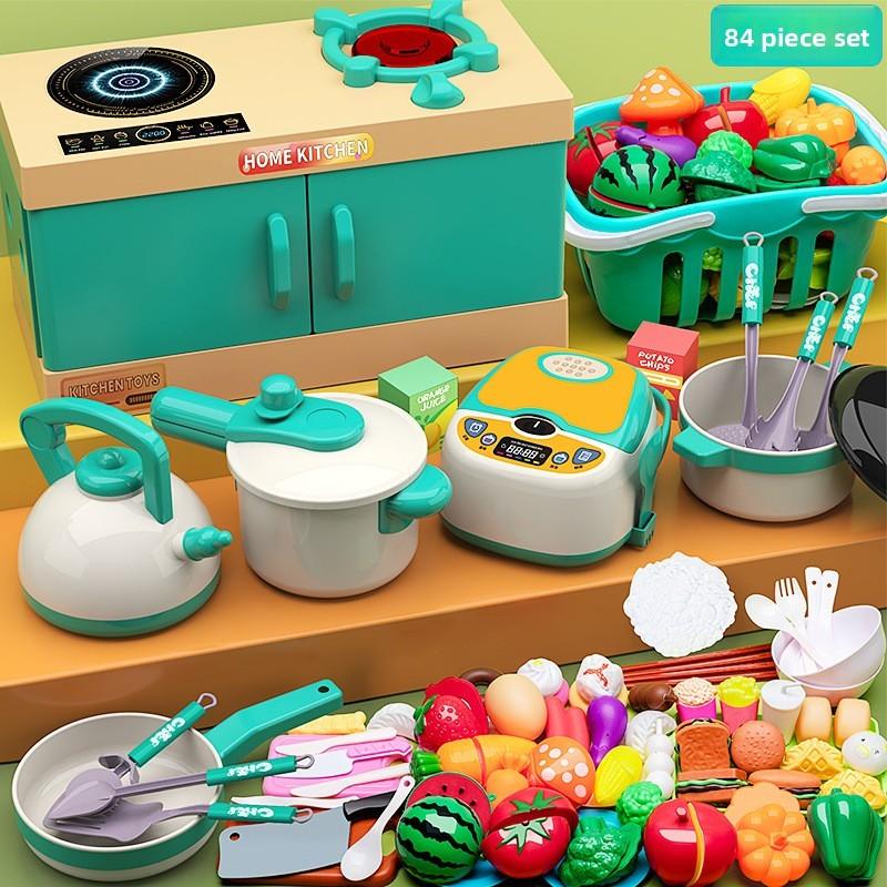 Toy Kitchen Pretend  Children Fruit Cutting Simulation Emotional Development