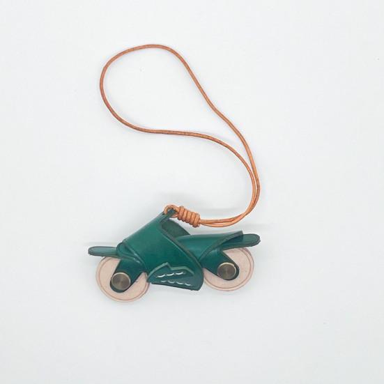 Motorcycle Bag Pendant Faux Leather Mini Motorcycle Backpack Charm Handmade Decorative Keychain Charm Gift