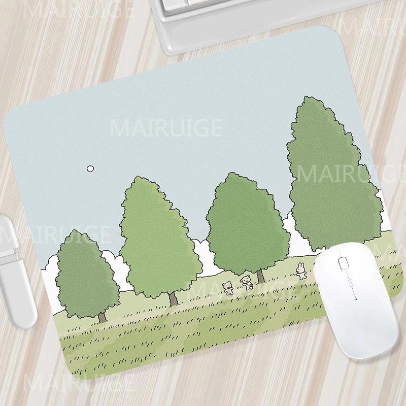 Green Small Mouse Pads Mouse Carpets Cute Desk Mats Kawaii Tulip Gaming Accessories Mouse Mat Gamer Surface for Computer Mouse