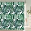 High Quality Leaves Fabric Shower Curtain Waterproof Plant Flower Leaf Bath Curtains for Bathroom Decorate with Hooks