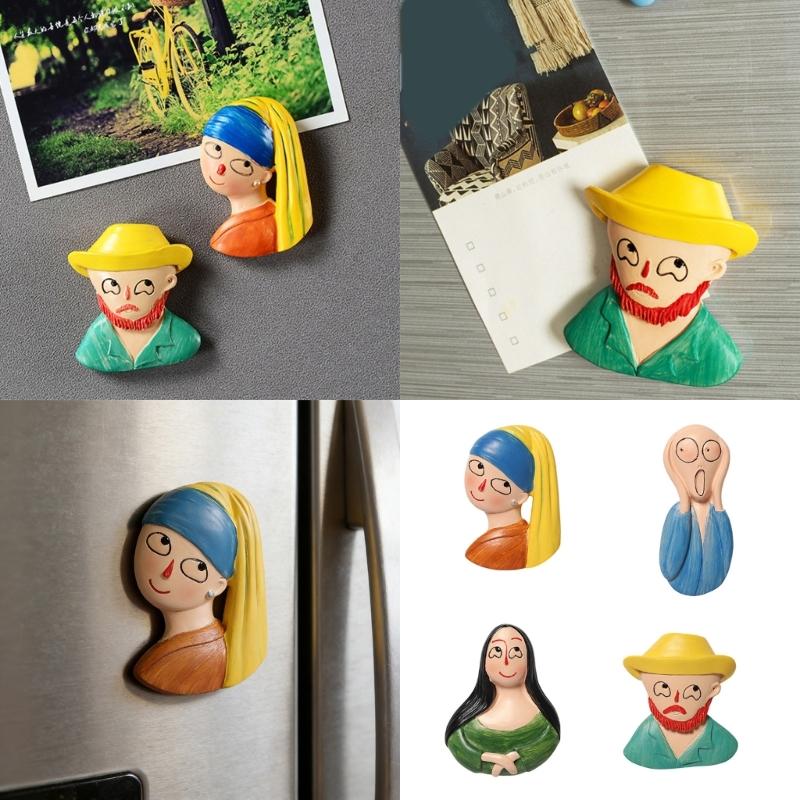 Creative Magnetic Displays Resin Fridge Magnets Strong Adhesion for Artistic Note Holding in Kitchen & Office Setting