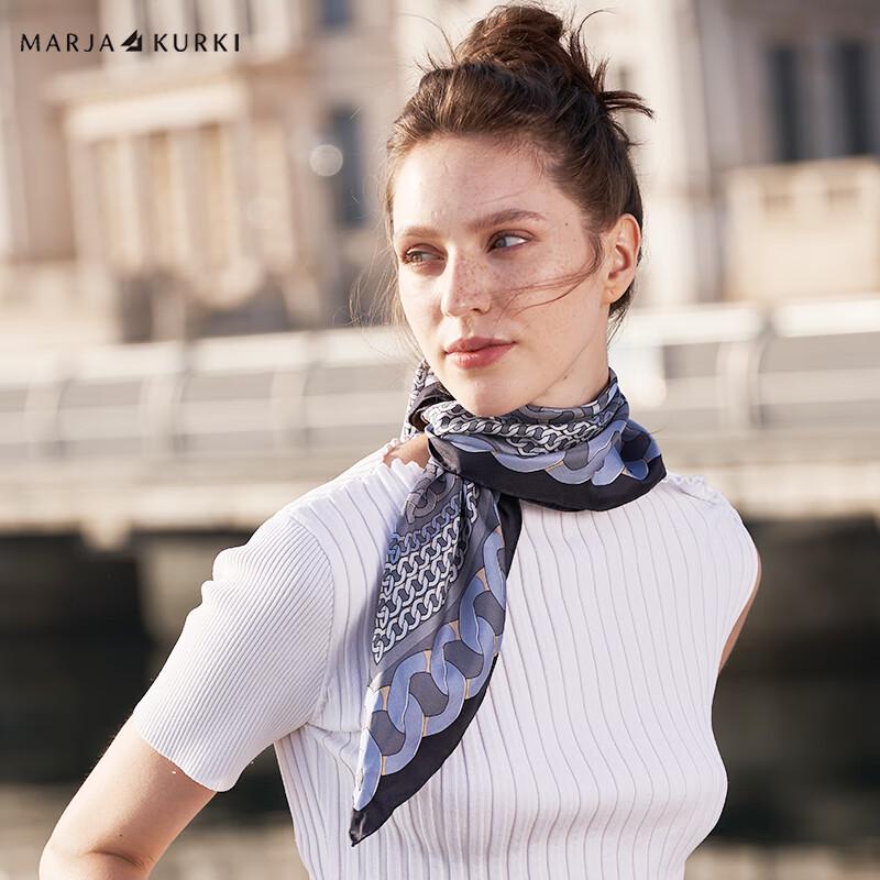 MARJA KURKI Elegant Mulberry Silk Square Scarf