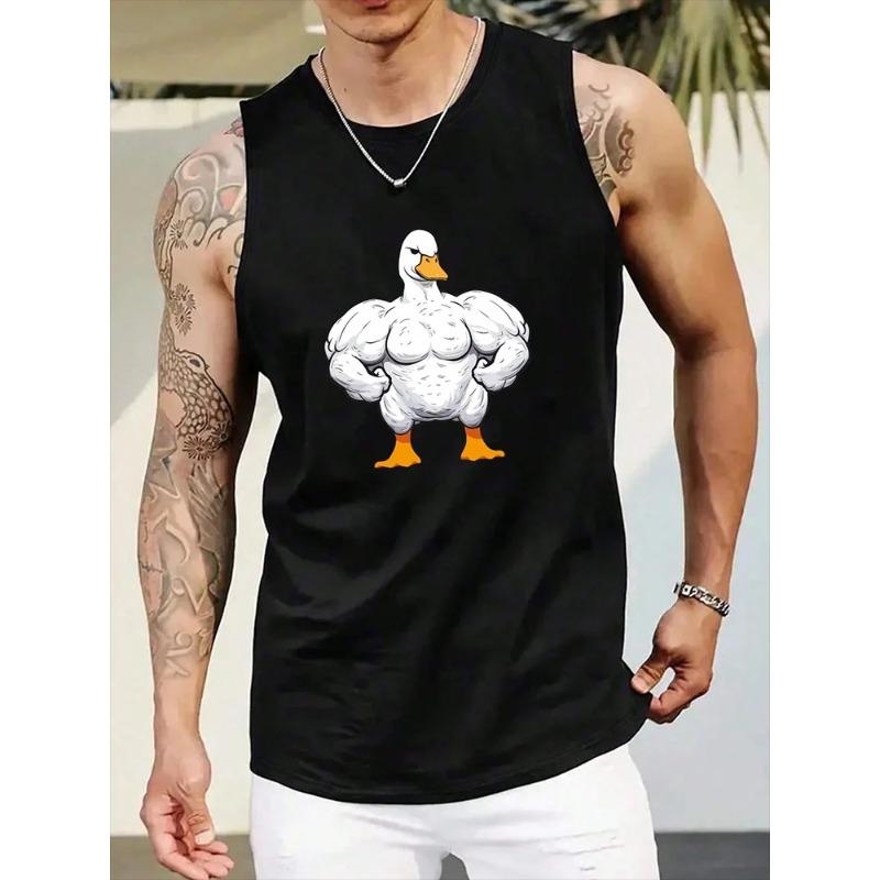 

Летний топ с круглым вырезом и 3D-принтом животного, модная повседневная безрукавка, мужские футболки S