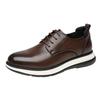 Men's Trendy Casual Leather Shoes, Fashionable Lace-Up Business Shoes with Non-slip Sole, Dress Shoes for Office Work Daily Wear