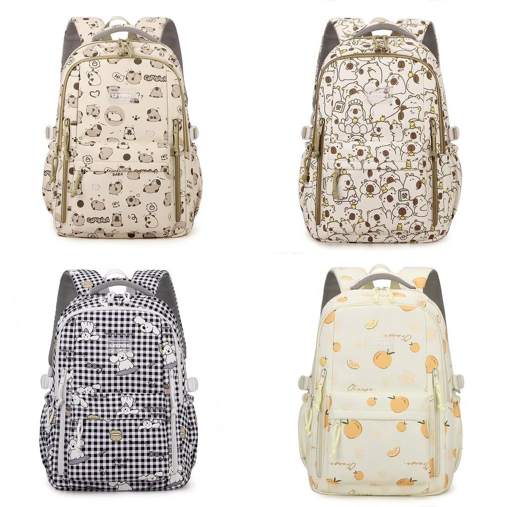 Capybara Printing Pattern Backpack For Students Large Capacity School Gift Bag